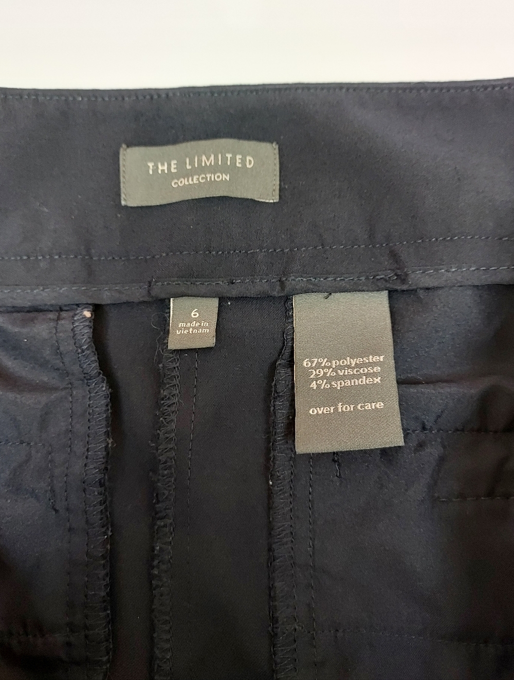 👖 Navy The Limited dress pants slacks Womens 6/ 29 Juniors 7 with 28 In. Inseam - Picture 5 of 5